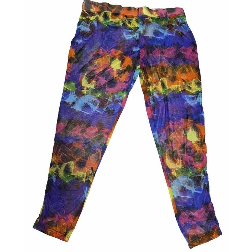 Rouge Rainbow Size 3X Sheer Mesh Ankle Pants Coverup Party Holiday Festival